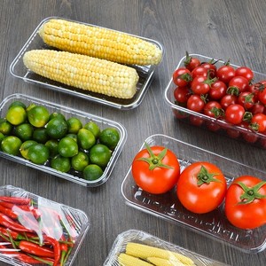 Hộp đựng thực phẩm PET dùng một lần trong suốt không nắp, bao bì nhựa trong suốt dùng để đựng trái cây, rau củ, thịt - Product Image 6