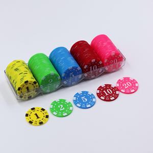 Jetons de jeu de poker Mahjong en plastique de 39 mm avec logo personnalisé, impression UV, vente directe d'usine, jetons de Texas Hold'em - Product Image 3