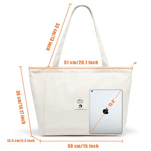 オーガニックヘビーデューティーラージコットンキャンバスコットントート食料品バッグブランクトートヨガジムバッグコットンキャンバスヨガマットバッグ - Product Image 4