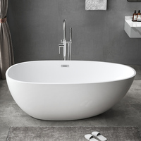 Baignoire de salle de bain blanche sans couture en acrylique vierge de luxe moderne pas chère en forme d'oeuf baignoire bébé et douche