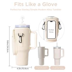 Funda Portabotellas Aislada con Logotipo Personalizado, Bolsa de Transporte para Vasos, Funda de Neopreno para Vasos de 40 oz con Bolsillo para Teléfono - Product Image 2