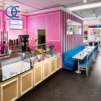 Centre commercial coloré magasin de bonbons meubles boutique de chocolat vente en gros raccords présentoir en bois personnalisé décoration boutique de bonbons
