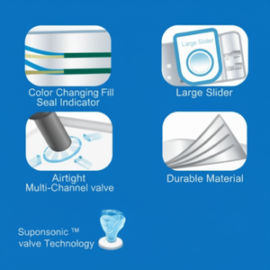 Bolsas organizadoras de armario selladas al vacío planas grandes DB MagicBag de Smart Design Set de 6 para almacenamiento al vacío - Product Image 1