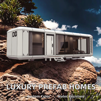Maison conteneur de luxe à 2 chambres, kits de cabines préfabriquées en acier pour hôtels, maisons de luxe, maison capsule