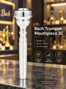 Boquilla para Trompeta Bach 3C Plateada en Plata, Boquilla Profesional para Instrumento de Viento para Interpretaciones - Product Image 3