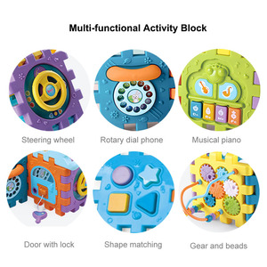 Jouets éducatifs multifonctionnels pour bébés, <span class=keywords><strong>cube</strong></span> <span class=keywords><strong>d</strong></span>'activités à <span class=keywords><strong>6</strong></span> faces, jouets <span class=keywords><strong>d</strong></span>'apprentissage précoce avec jeu de formes, piano musical - Product Image 4