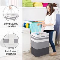 Panier à linge pliable, grand panier à linge en tissu avec poignées de transport, bac de rangement pour vêtements sales, pour chambre à coucher, dortoir, serviettes, jouets