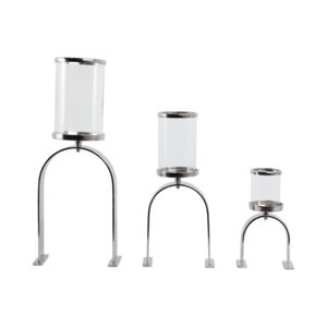 Portacandele in Vetro Contemporaneo con Base Arcuata, Candelabro a Colonna per Caminetto, Tavolino da Caffè, Arredamento Camera da Letto - Product Image 4