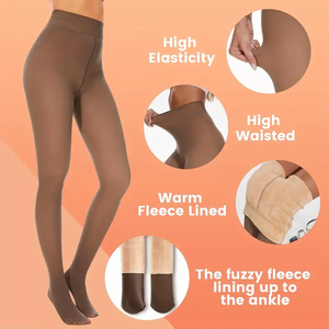 Prezzo all'ingrosso collant invernali collant con logo personalizzato 300 D denier nylon spandex vita alta Leggings di colore solido <span class=keywords><strong>calze</strong></span> da donna - Product Image 4