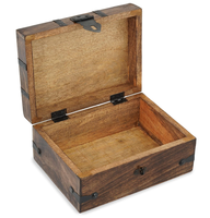 Coffret à bijoux rectangulaire de luxe moderne artisanal, coffre au trésor de pirate, rangement décoratif pour cadeau de mariage, décoration intérieure en bois, cadeaux