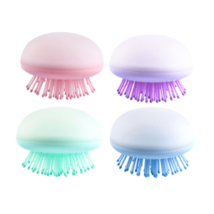 Mini peine de silicona rosa para masaje del cuero cabelludo para mujer, cepillo de pelo rizado con forma de Medusa única, para uso de viaje, 2022 - Product Image 1