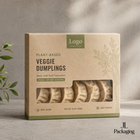 Fabricant de boîtes en carton de qualité alimentaire imprimées avec logo personnalisé pour les aliments végétaux surgelés, les raviolis végétariens