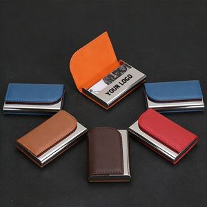 Holder Stainless Steel Pu Leather Custom Logo Creative Card <b>Display</b> <b>Case</b> for Exhibitions and Office Business - Product Image 1