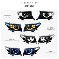 Ensemble de phares LED avec lentille de projecteur et feux de jour séquentiels pour Toyota Land Cruiser Defender Style LC200 07-15, phare modifié