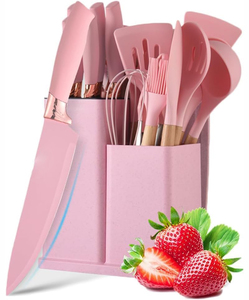 Ensemble d'ustensiles de cuisine en silicone écologiques de haute qualité, 25 pièces, avec manches en bois, fabriqué en Chine par in the Trend - Product Image 1