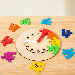 <span class=keywords><strong>Vente</strong></span> flash - Horloge éducative pour enfants - Puzzle en bois - Éducation préscolaire - Cognition du temps - Jouet de puzzle - Product Image 4