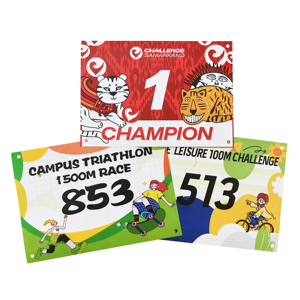 Dossard de course personnalisé, imperméable et durable pour le triathlon universitaire 1500M et le défi de loisirs en équipe pour débutants - Product Image 3