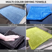 Serviette de séchage automobile en microfibre Tavelya 1200GSM double couche à boucles torsadées, OEM, faible MOQ, séchage rapide, super absorbante, pour le detailing auto