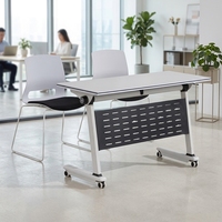 Table et chaises de conférence pliantes modernes en métal avec double bureau et chaises pour les écoles