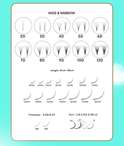 Độc Ác Miễn Phí 16 Hàng Người Hâm Mộ Cơ Sở Sắc Nét Điểm Tạo Sẵn 3d 5d 7d Lông Chồn Giả Dài Hỗn Hợp C Cc D Nối Mi Cong - Product Image 5
