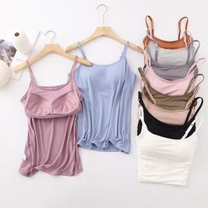 Sujetador tipo chaleco con relleno y <span class=keywords><strong>tirantes</strong></span>, <span class=keywords><strong>sin</strong></span> aros, de una pieza, para uso exterior, como capa base, para yoga, deportes y ropa de descanso, liso, de verano - Product Image 2