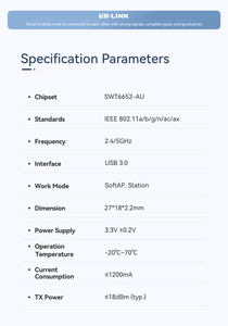 BL-M6652AU1のWiFi 6と5.4 1201M2T2RデュアルバンドWiFiモジュールの高いデータレートをお楽しみください - Product Image 6