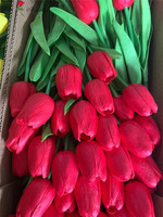 QSLH-S0603 Artificielle Multicolore Real Touch PU Tulipes pour La Maison Chambre Décoration De Partie De Mariage