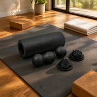 Set de Rodillos de Espuma para Yoga 5 en 1, Rodillo de Masaje de EPP de Alta Densidad con Accesorios para Yoga, Pilates, Fisioterapia, Gimnasio y Hogar