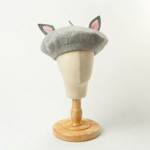 Winter Wool Breathable Adjustable Parent-Child Cartoon Ear Decoration <b>Beret</b> Cap - Product Image 3