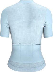 Logo personnalisé <span class=keywords><strong>Maillot</strong></span> de cyclisme pour <span class=keywords><strong>femme</strong></span> de couleur unie en polyester/élasthanne <span class=keywords><strong>Maillot</strong></span> de cyclisme à manches courtes et fermeture éclair complète pour <span class=keywords><strong>femme</strong></span> - Product Image 2