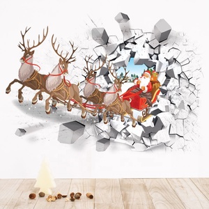 Personalizzato babbo <span class=keywords><strong>natale</strong></span> e renna 3D decalcomania da parete autoadesivo decorazione di <span class=keywords><strong>natale</strong></span> adesivo per la promozione della casa regalo adesivo da parete - Product Image 6