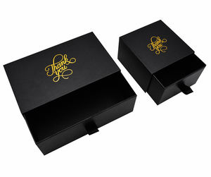 Feuille d'or personnalisée gaufrage UV impression boîte <span class=keywords><strong>noir</strong></span> rigide portefeuille boîte d'emballage tiroir boîte-cadeau pour hommes portefeuilles ceintures emballage - Product Image 1