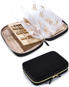 Jewelry Travel Organizer Case Transparent Jewelry Storage Book Ring Binder Jewelry Bags Clear Booklet Zipper Pouch Bag