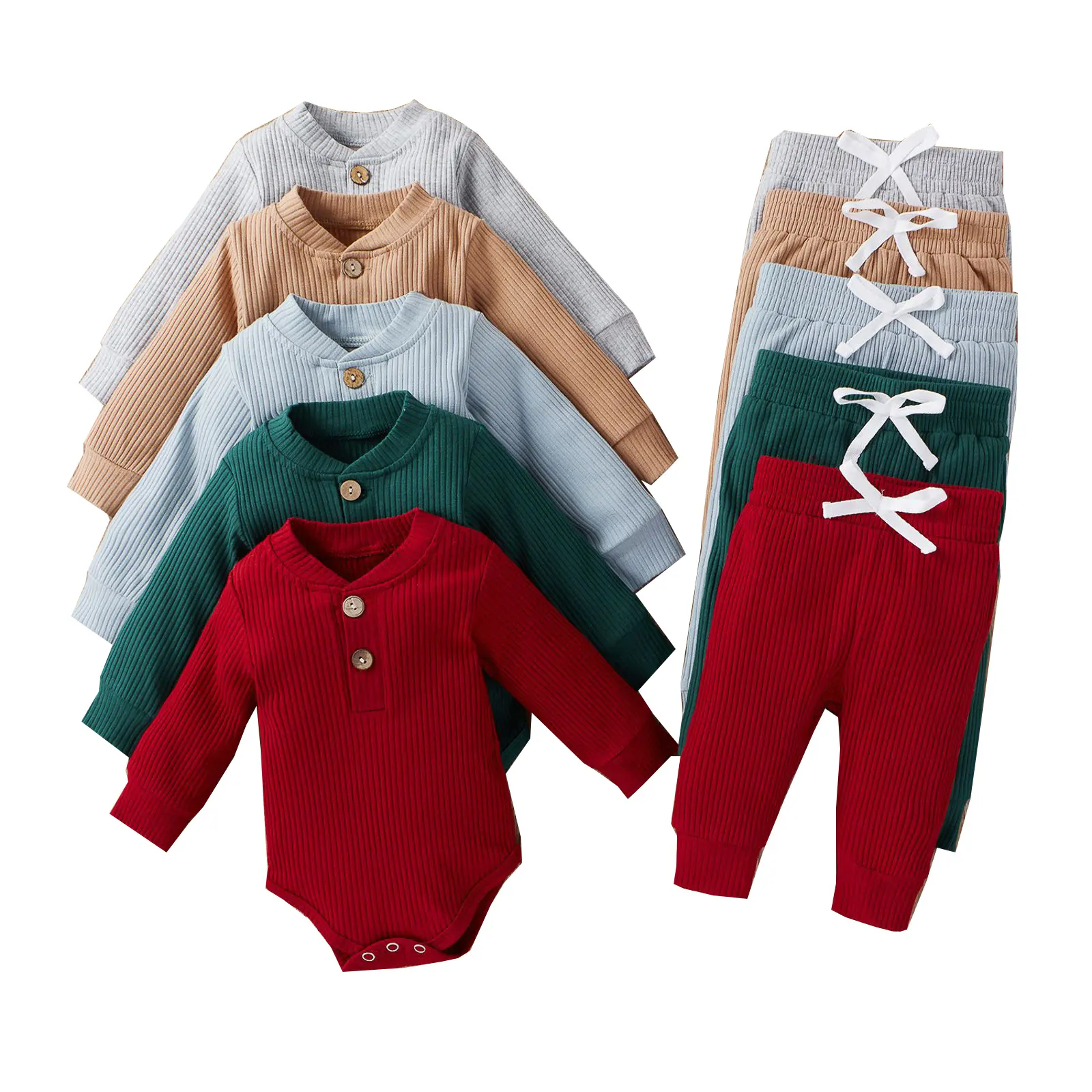 2022 Groothandel Designer Gebreide Meisjes Jongen Boutique Romper Broek Baby Kleding Sets Voor 6 Tot 12 Maanden