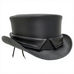 Luxury Joker Magicians' Black Genuine Leather <b>Hat</b> High-Demand Magician Shows Customizable Logo Fashion Unisex Casual Beach Four - Product Image 4