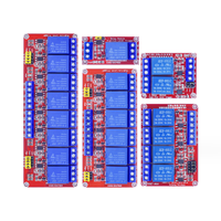 Module de relais 1/2/4/8 voies 5V 12V 24V avec isolation optocoupleur, prise en charge des tensions haute et basse, carte d'extension à déclenchement plat