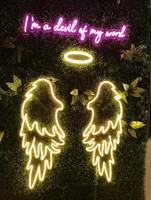 Ailes d'ange personnalisées enseigne lumineuse LED Tube néon conception personnalisée télécommande décoration de bâtiment événement boutique publicité disponible