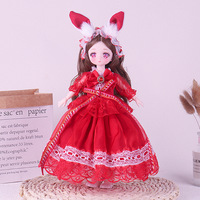 Poupée de mode en plastique souple de 30 cm qui se transforme en robe en tissu mignonne - Jouet modèle de princesse pour filles, cadeau parfait pour les enfants