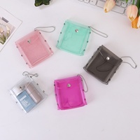 Mini pochette transparente en PVC avec porte-clés, sac de rangement multifonctionnel pour brillant à lèvres et rouge à lèvres, porte-monnaie suspendu, pendentif, sac à main