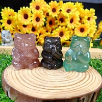 Vente en gros de pierre naturelle pierre de guérison mini panda sculpture statue figurine panda sculptures artisanat pour ornement