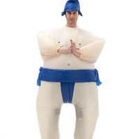 Costume de Sumo Gonflable en Gros, Combinaison Amusante pour Spectacles de Scène, Accessoire de Fête d'Halloween Unisexe pour Adultes, avec Ventilateur Intégré