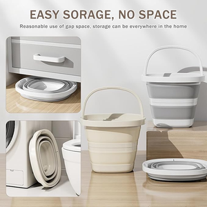 <span class=keywords><strong>Cubo</strong></span> <span class=keywords><strong>de</strong></span> Plástico Plegable y Portátil <span class=keywords><strong>de</strong></span> 10L, Ahorra Espacio, Cuadrado, para Limpieza del Hogar - Product Image 5