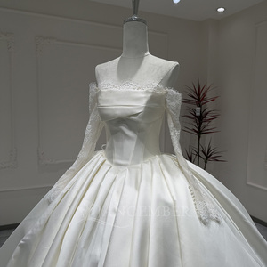 Vestido de Novia Moderno Xx41, Estilo Princesa, Sin Tirantes, Escote Corazón, con Sujetador Incorporado, Espalda con Cordones, Bordado, Satén Fruncido, Largo hasta el Suelo - Product Image 5