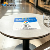 Etiqueta NFC Acrílica Personalizada de 120x120mm NTAG213 para Mesa, Tarjeta de Redes Sociales con Reseñas de Google, Disponible en Stock