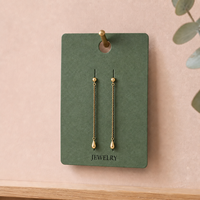 9 styles de cartes de présentation de bijoux en papier vert foncé en gros avec trous de suspension pour boucles d'oreilles, colliers, pinces à cheveux, emballage