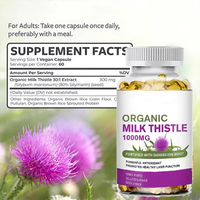Ausreson OEM Gélules d'huile d'extrait de graines de chardon-Marie séché 1000 mg, Complément alimentaire pour la détoxification hépatique et l'amincissement, Gélules molles de chardon-Marie
