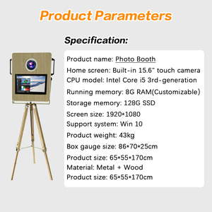 Vente flash Photomaton vintage <span class=keywords><strong>en</strong></span> bois rétro avec imprimante pour mariages et fêtes - Product Image 2