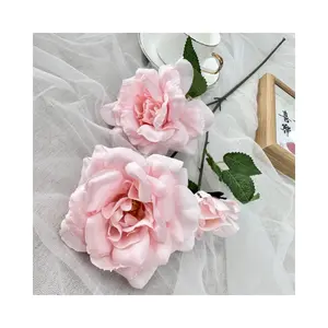 欧式三头玫瑰仿真花室内装饰婚纱摄影道具礼堂背景装饰