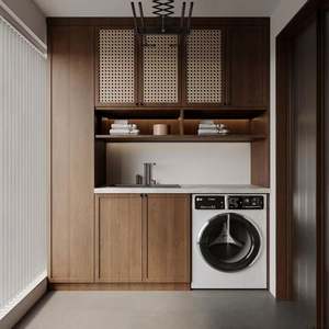 Mueble de Baño Moderno de Diseño Europeo Tradicional Francés, Lavabo de Melamina Resistente al Agua, Espejo para Baño y Hogar - Product Image 4