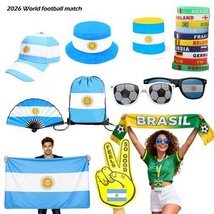 2026 Football Fans Product National Flag Soccer Match Cheering Gift Set T-<b>Shirts</b> Scarf Wristband Argentina Football Gifts - Product Image 1